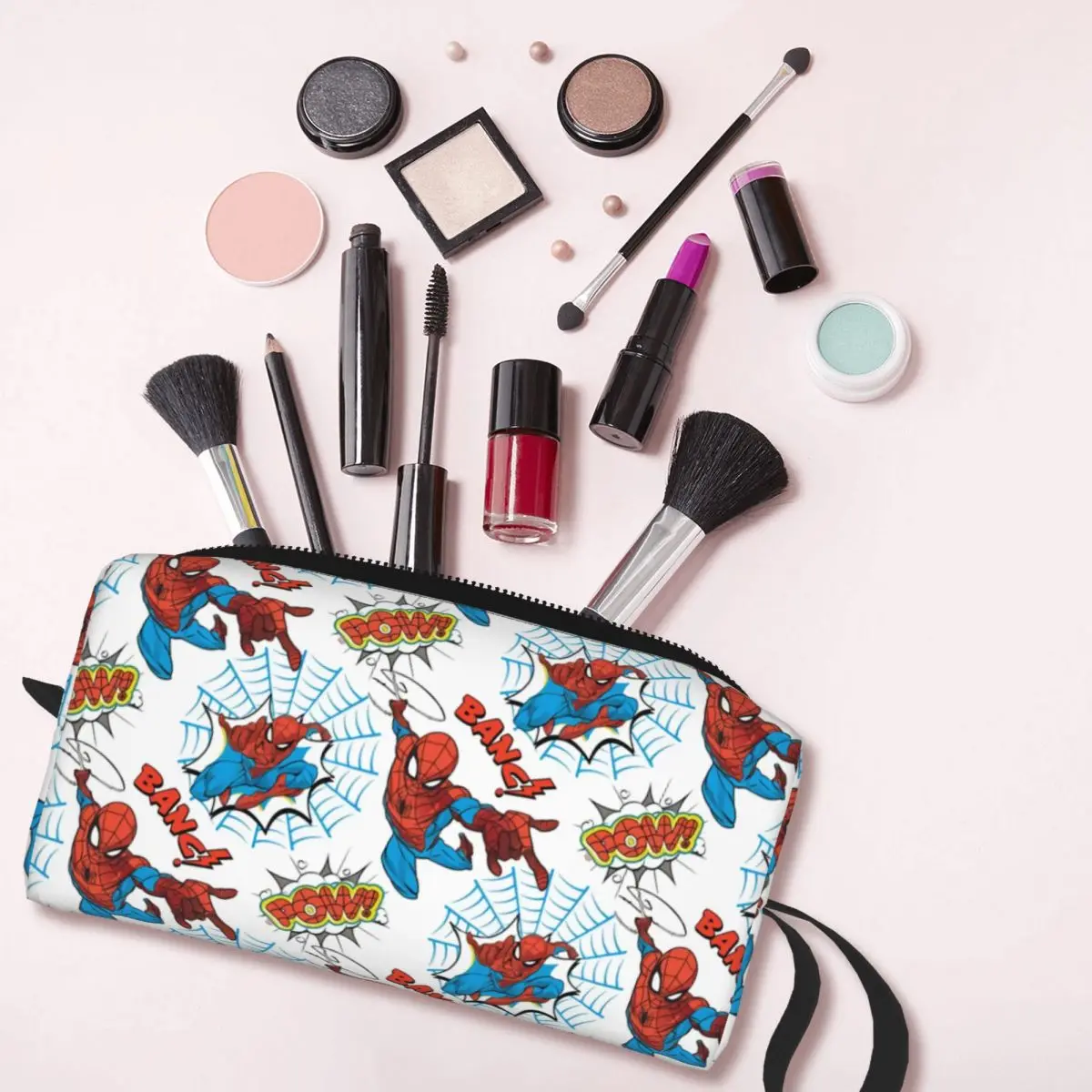 حقيبة ماكياج منخفضة للرجال العنكبوت مخصصة للنساء ، منظم مستحضرات التجميل للسفر ، حقائب أدوات الزينة للتخزين Kawaii #3