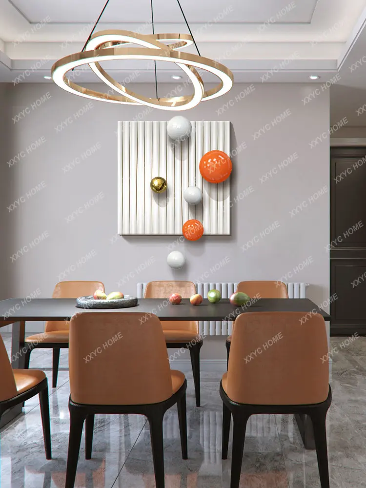 Dining Room Three-Dimensional Leather Decorative Painting Dining Room Background Creative Real Object Metal Beads Mura