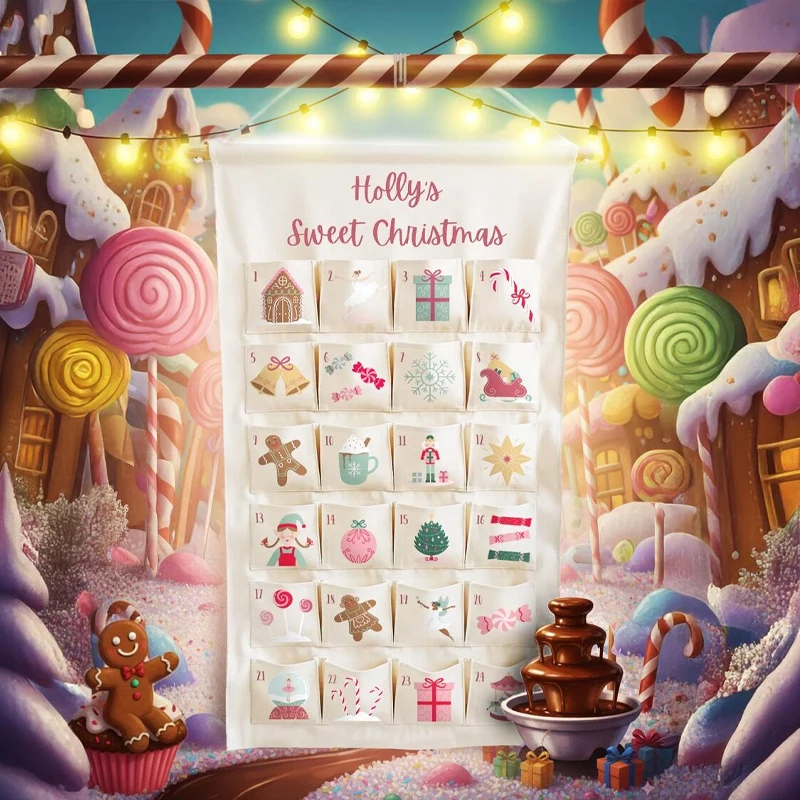 

Personalised Sweet Christmas Advent Calendar Xmas 24 Days Countdown Ritual Supplies Holiday Party Wall Calendar Hanging Decorate
