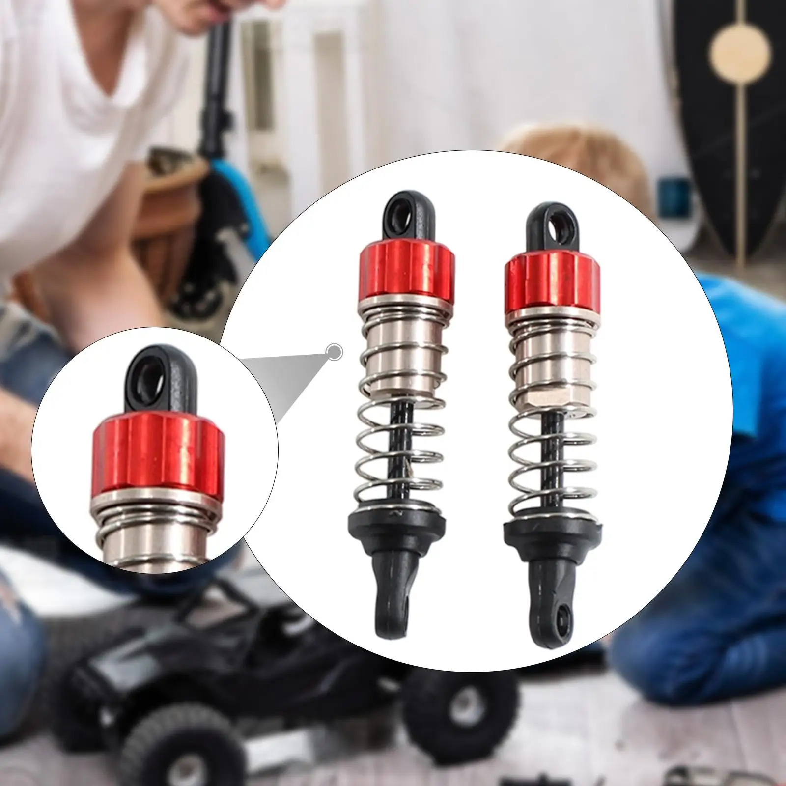 RC Model Truck Metal Front Shock Absorber Damper Durable Oil Part for Wltoys 244016 1/24 Cars