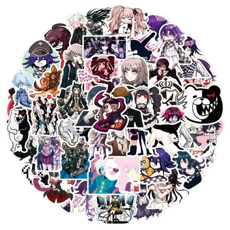 50 Stück Anime New Danganronpa Graffiti Wasserfeste Dekor-Aufkleber für Gepäck, Helm & Notizbuch