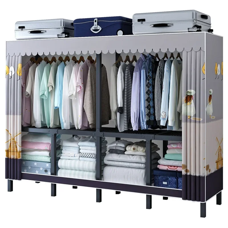 

Installation-free folding wardrobe household bedroom cloth wardrobe rental room strong and durable dormitory storage simple ward