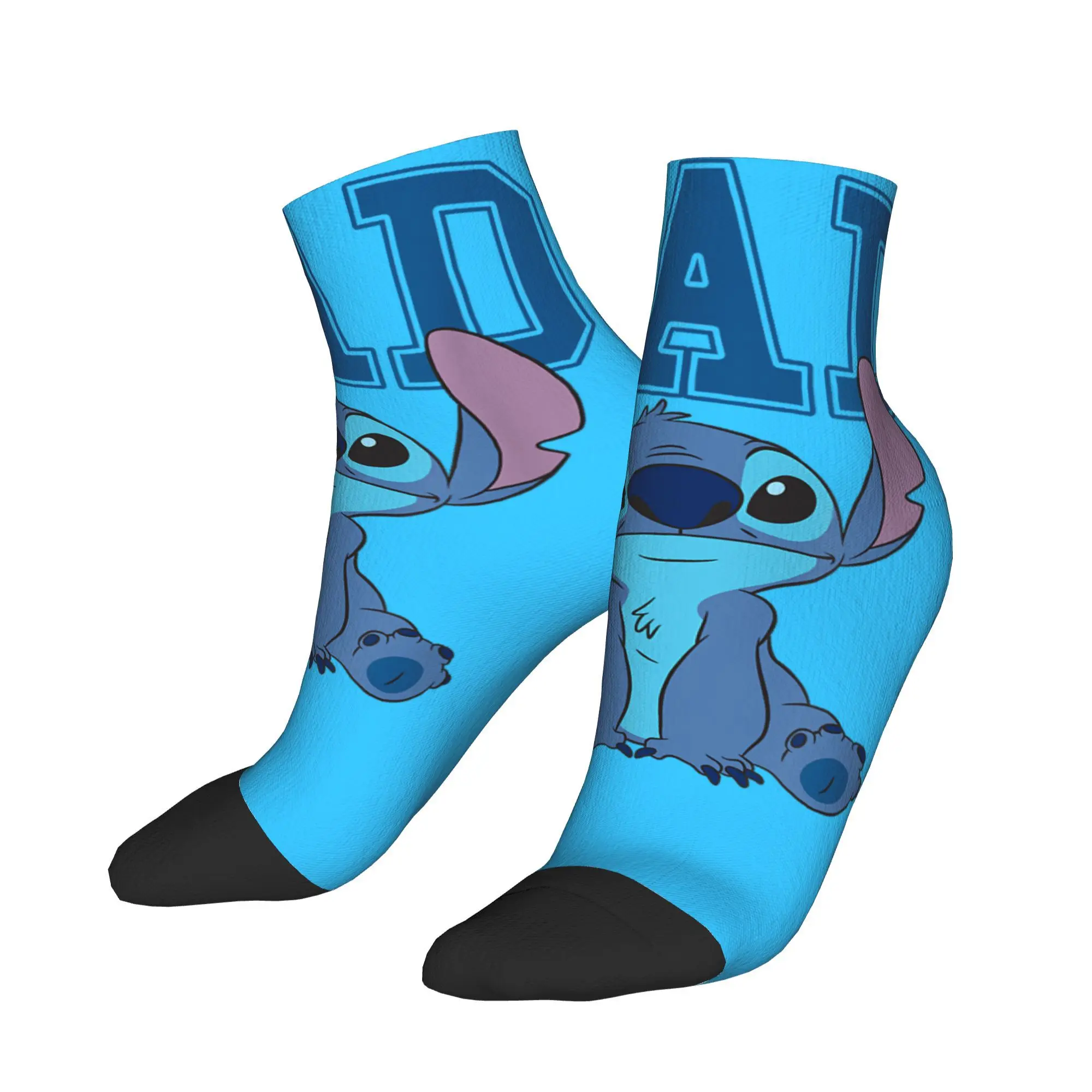 

Lilo Stitch Dad Cool Stitch Collegiate Logo Socks Autumn Ankle Socks Funny Men Quality Socks Running Sports Non Slip Socks