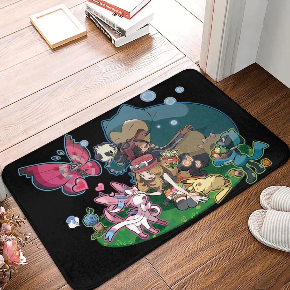 Japanese Cartoon Game Bathroom Mat Pokemon Doormat Living Room Carpet Outdoor Rug Home Decor