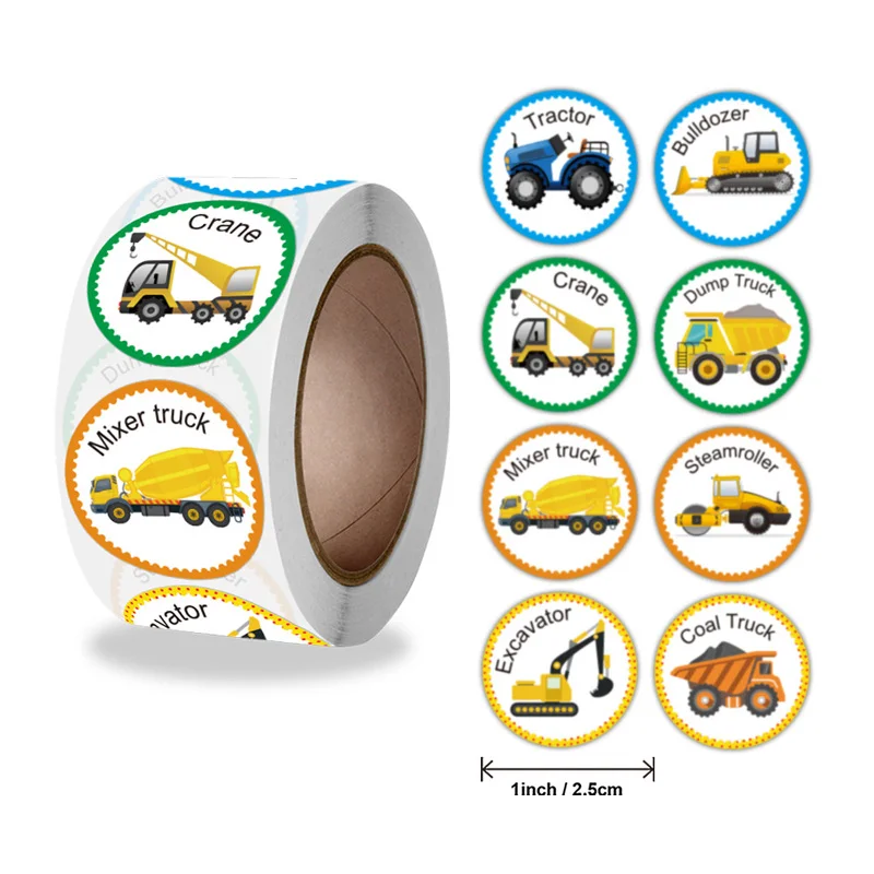Vinilos decorativos de camiones de construcción para habitación infantil