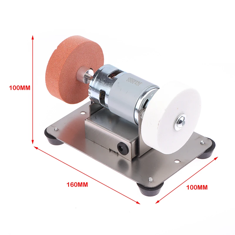 100W Double Grinder Machine Artifact Table Grinder Motor Micro Coarse And Fine Polishing Electric Grinding Wheel Grindig Stone