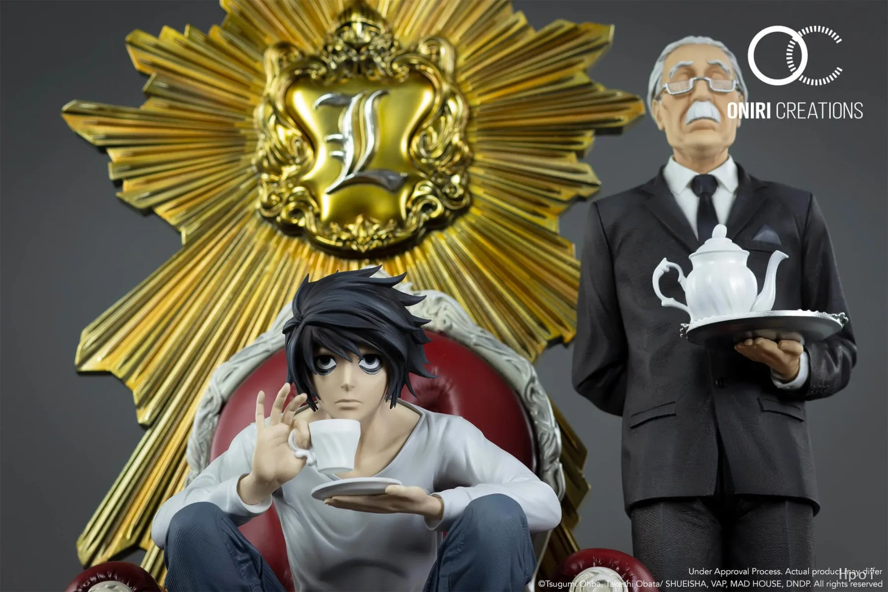 26cm anime death note l watari diorama 1/6 figura sentado sofá acessórios modelo brinquedo boneca cena decoração figura de ação