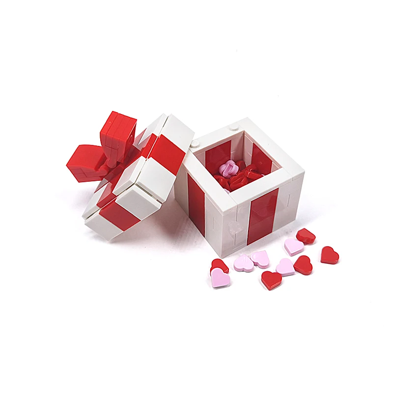 MOC Model Valentine\'s Day Gift Box Love Jimubox The Ring Box Building Bricks Jewelry Box DIY Plastic Items Toys for Children