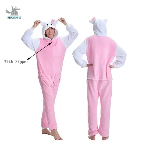 Hello Kitty Onesies Kigurumi Pajamas For Adults Cat Jumpsuit Anime Cartoon Cute Pyjama Halloween Christmas Cosplay Costume Gift