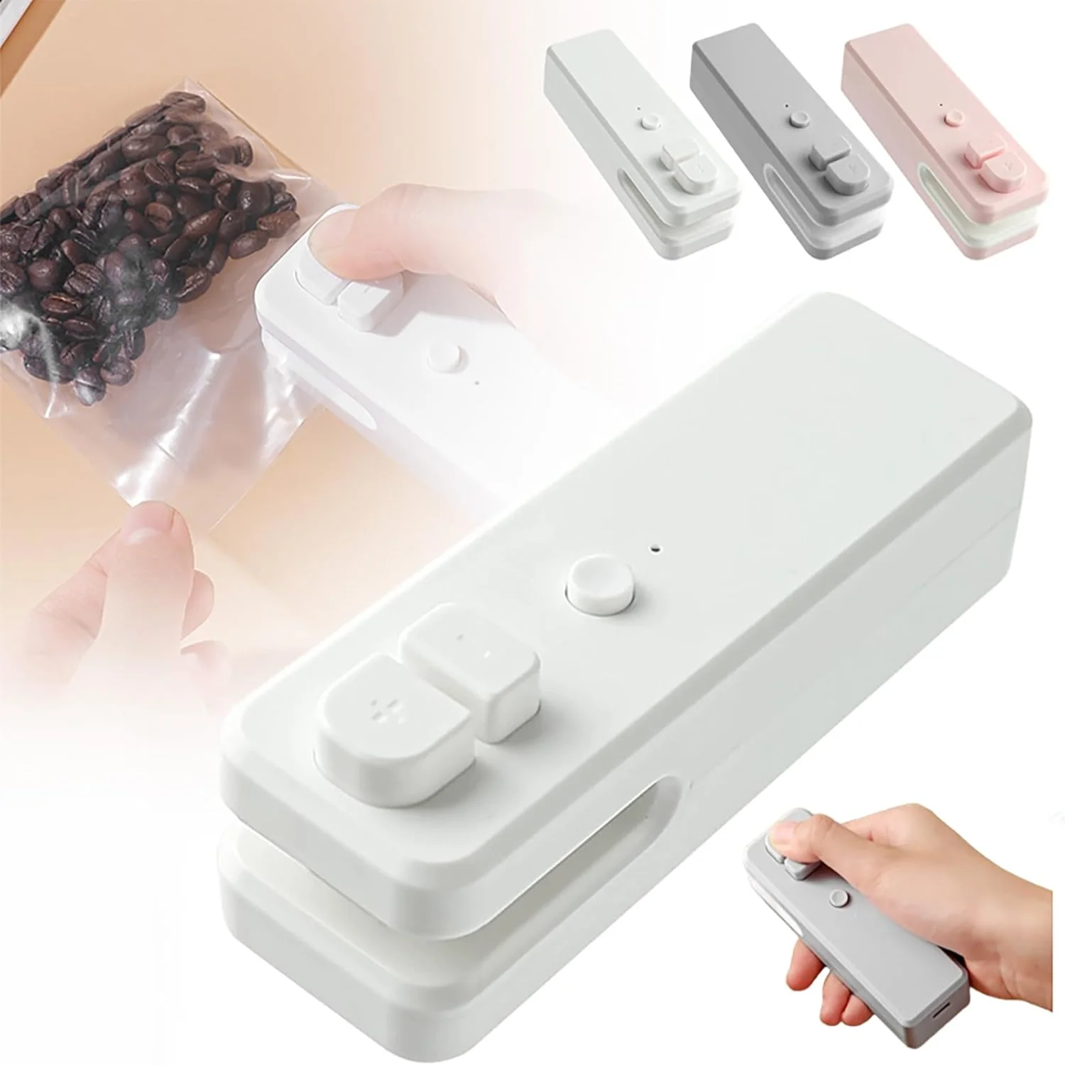 Мини-запайщик пакетов, обновленный упаковщик пакетов 2 в 1, 2024 г. и перезаряжаемая через USB мини-запечатывающая машина, инструмент для термосварения пластиковых пакетов Snac