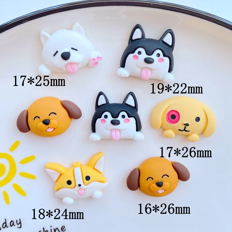 10Pcs New Cute Mini Cartoon Dog Flat Back Resin Cabochons Scrapbooking DIY Jewelry Craft Decoration Accessorie