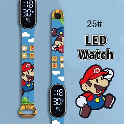 Super Mario Bros Children's Watches Anime Character Luigi Luminous Bracelet Watch LED Touch Waterproof Sports Kids Gifts Watch