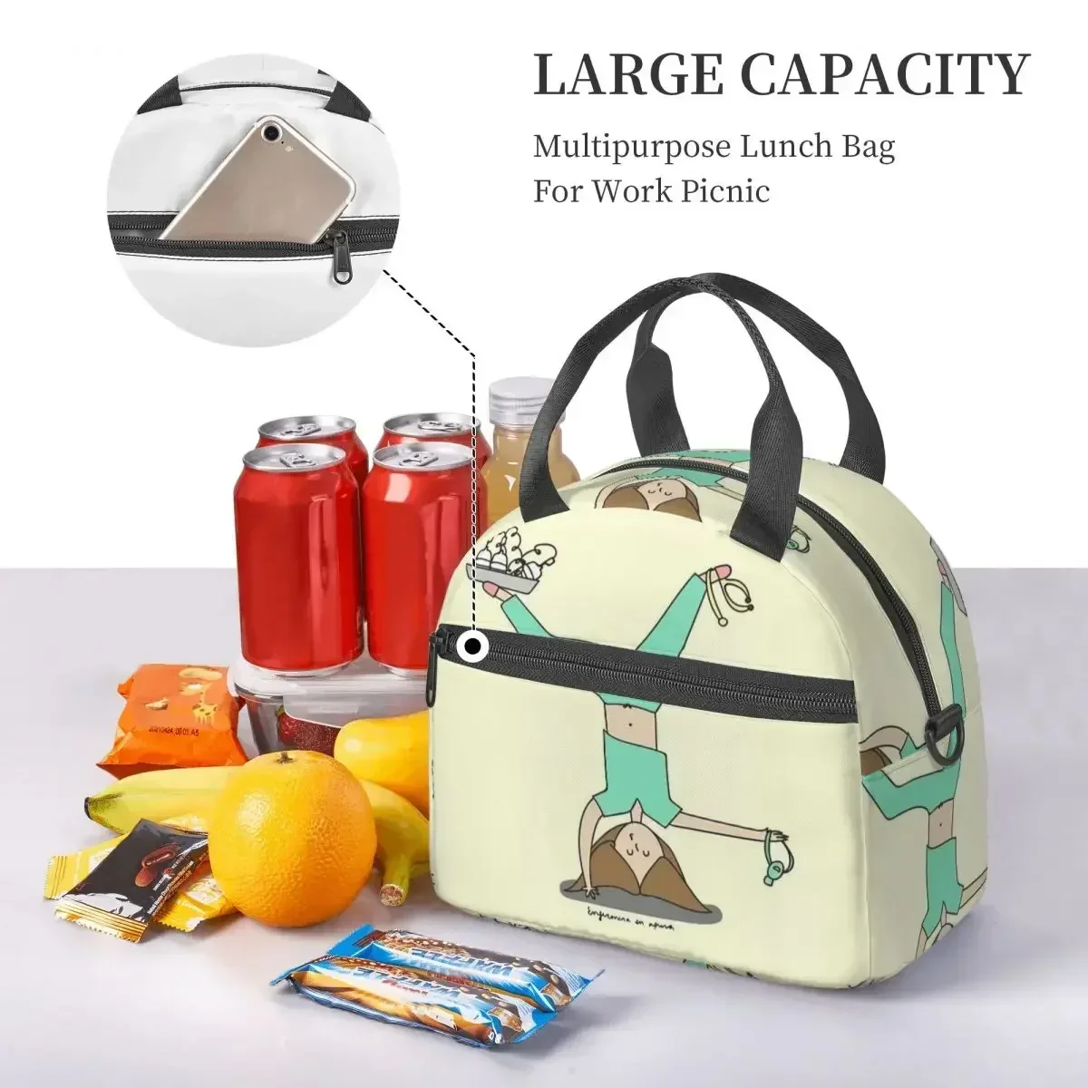 

Apuros Doctor Nurse Product Large Insulated Lunch Bag With Adjustable Shoulder
