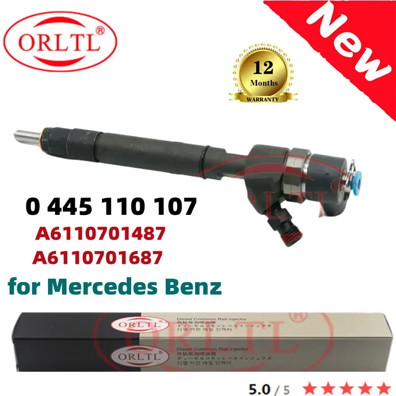 

ORLTL Common Rail Diesel Injector 0 445 110 107 0445110107 6110701487 6110701687 for Mercedes Benz A6110701487 A6110701687