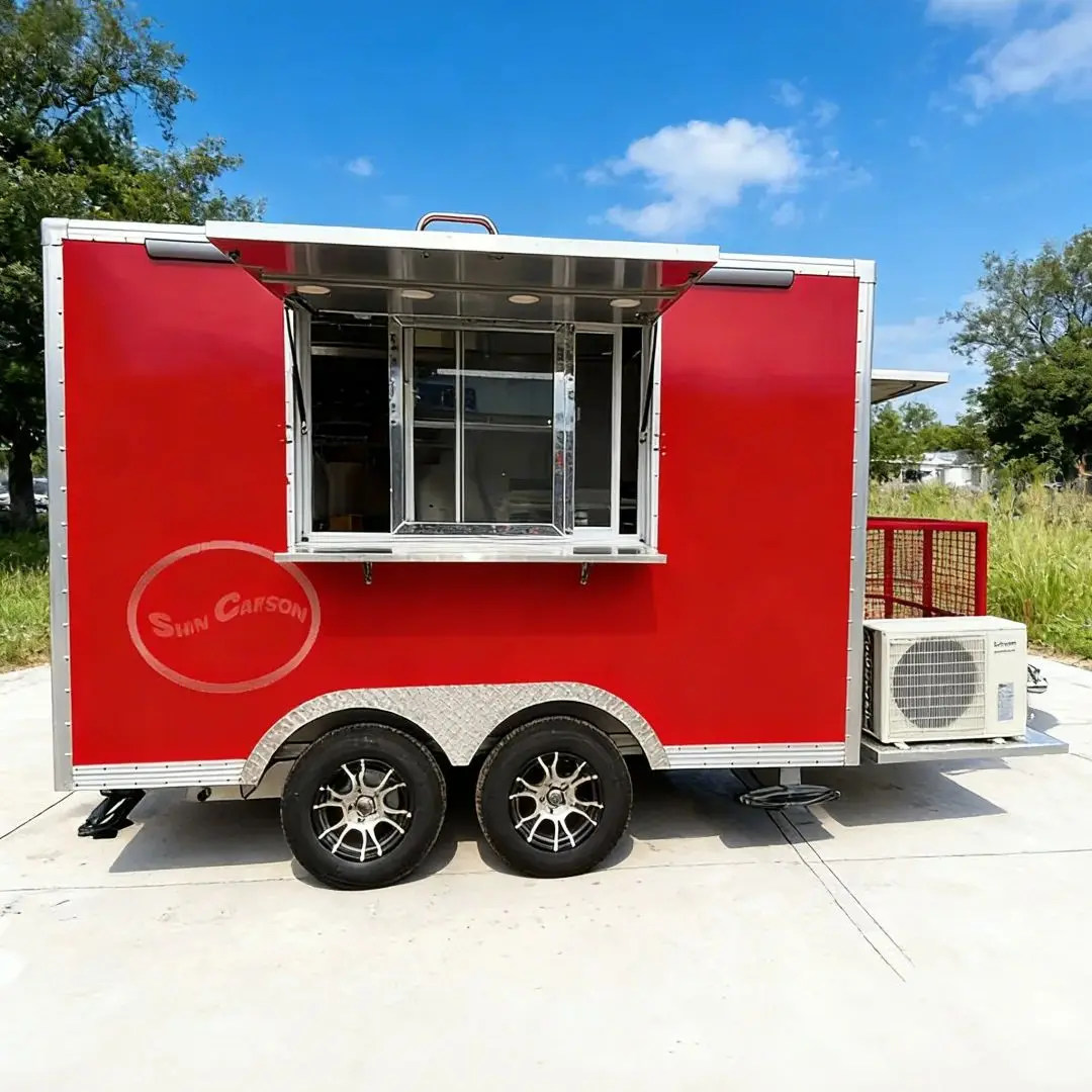 

Мобильный блок питания для общественного питания из красного стекловолокна с внутренними двойными колесами из нержавеющей стали для делового использования