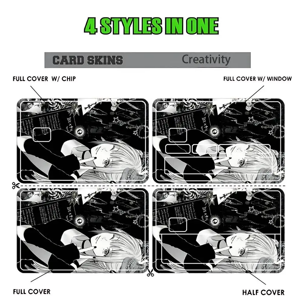 Misa D-Death N-Note Stickers Credit Visa Debit Bank Charge Card Bus Metro Waterproof Sticker Decal Decoration