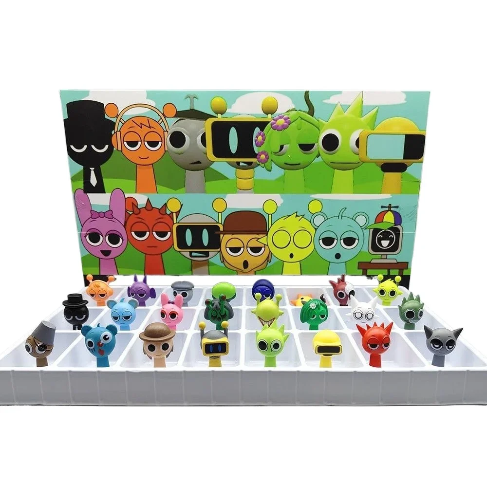 6/72 قطعة/المجموعة البسيطة Sprunki عمل الشكل لعبة الكرتون فيلم Sprunki Wenda نموذج دمية التماثيل الاطفال هدايا هدية الكريسماس