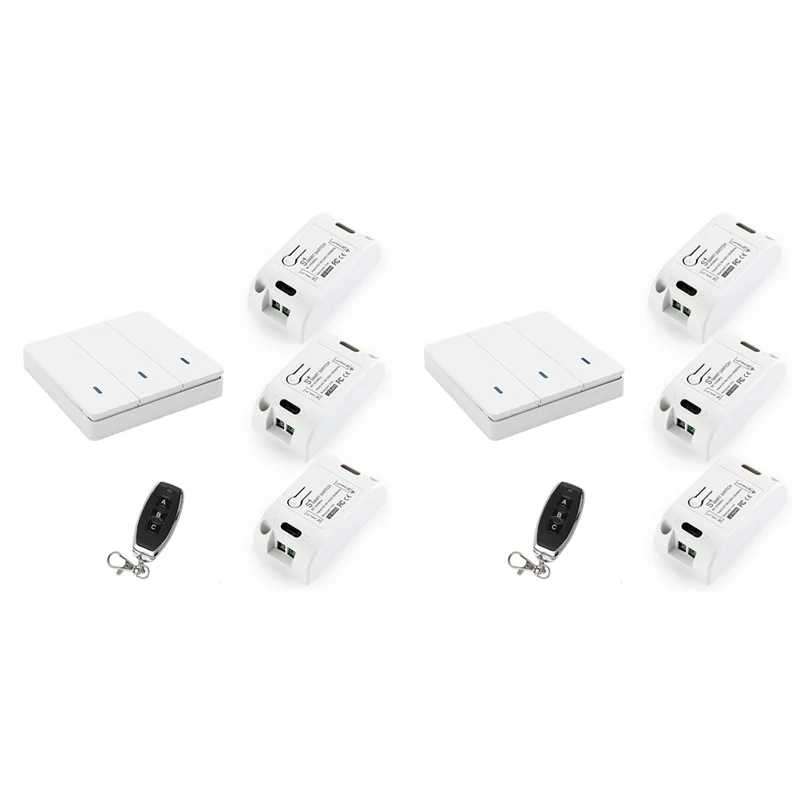 Wireless Smart Light Switch RF 433Mhz Lighting Control Intelligent Switch AC 90-250V 10A Module( 2 W And 6 C And 2 RC)-Y47A
