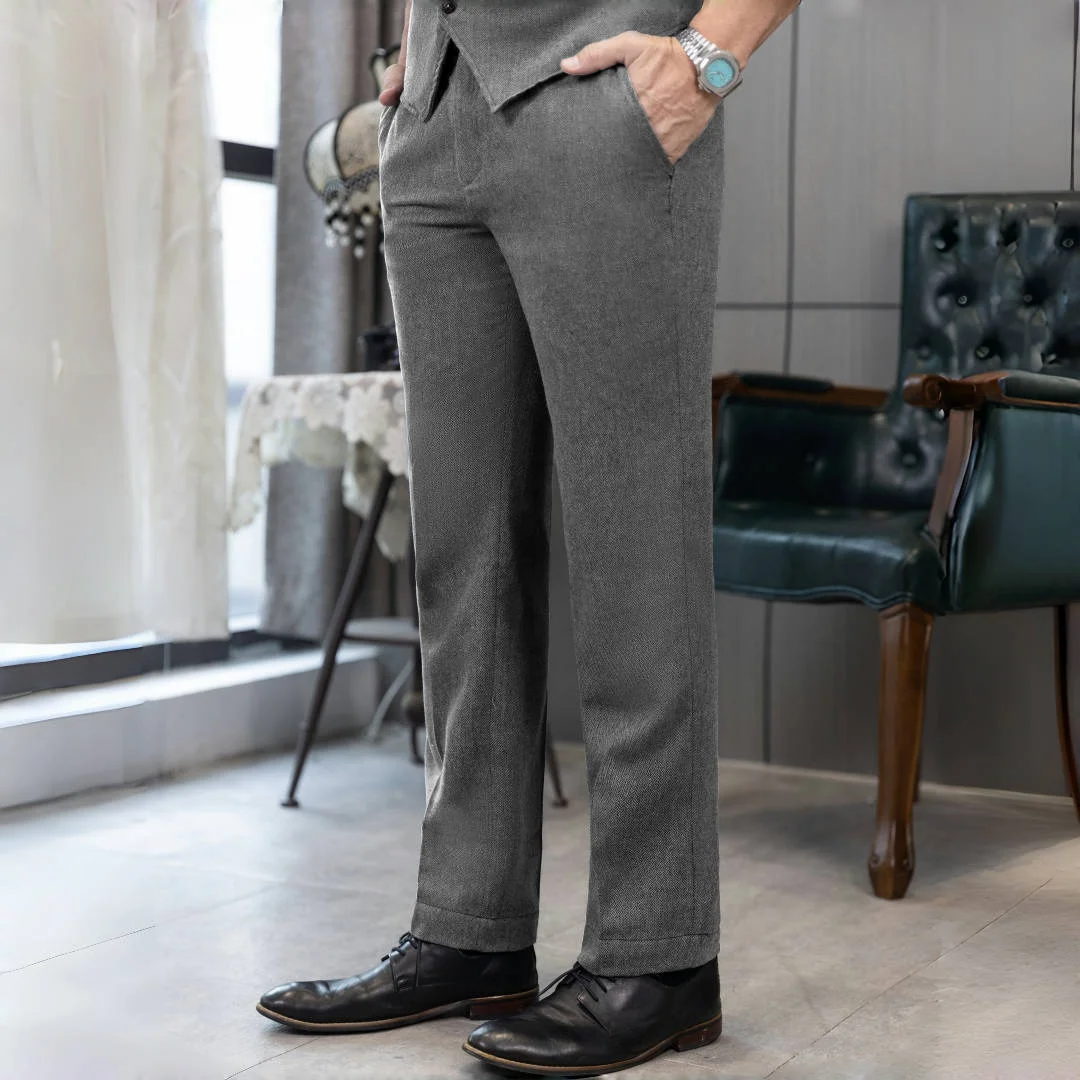 

Bylunta Mens Vintage Tweed Dress Pants Slacks Trousers Regular Fit Suit Pants for Men
