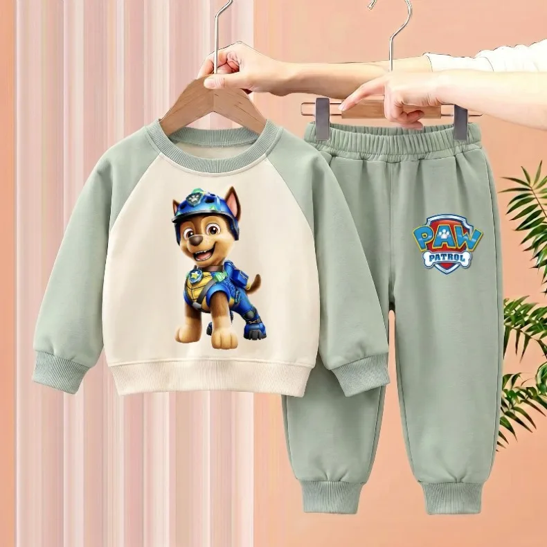 Herbstlicher Neuer Stil Cartoon-Druck Kinder Freizeit-Pullover und Lange Hose Zweiteiliges Set Jungen O-Ausschnitt Hoodie-Anzug Modischer Trainingsanzug – Detail 5