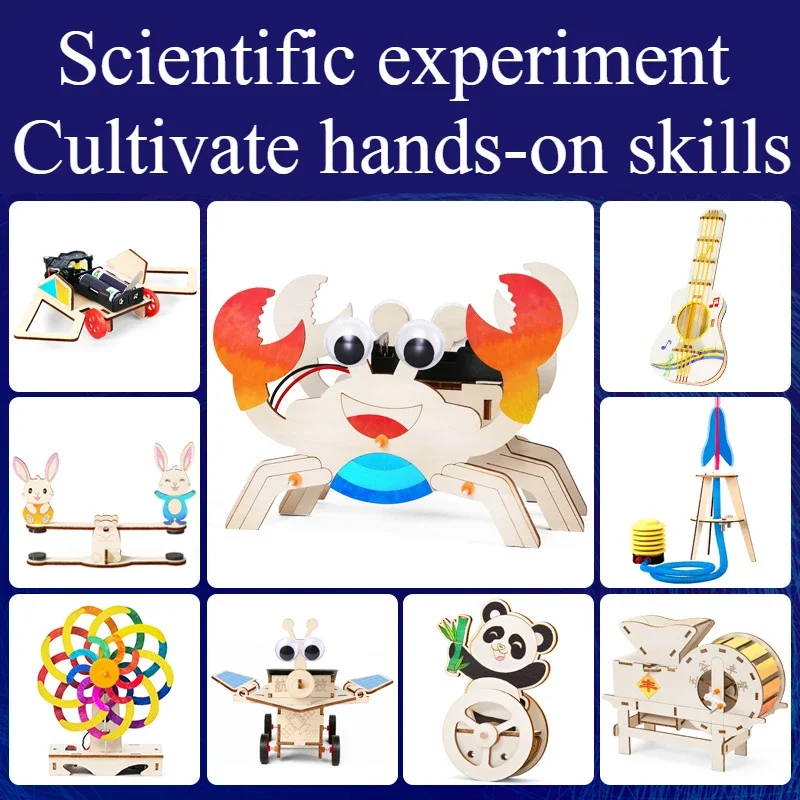 Science Experiment Hand Crank Power Generation Weathervane Diy Handmade Material Kit Science and Technology Small Production Toy