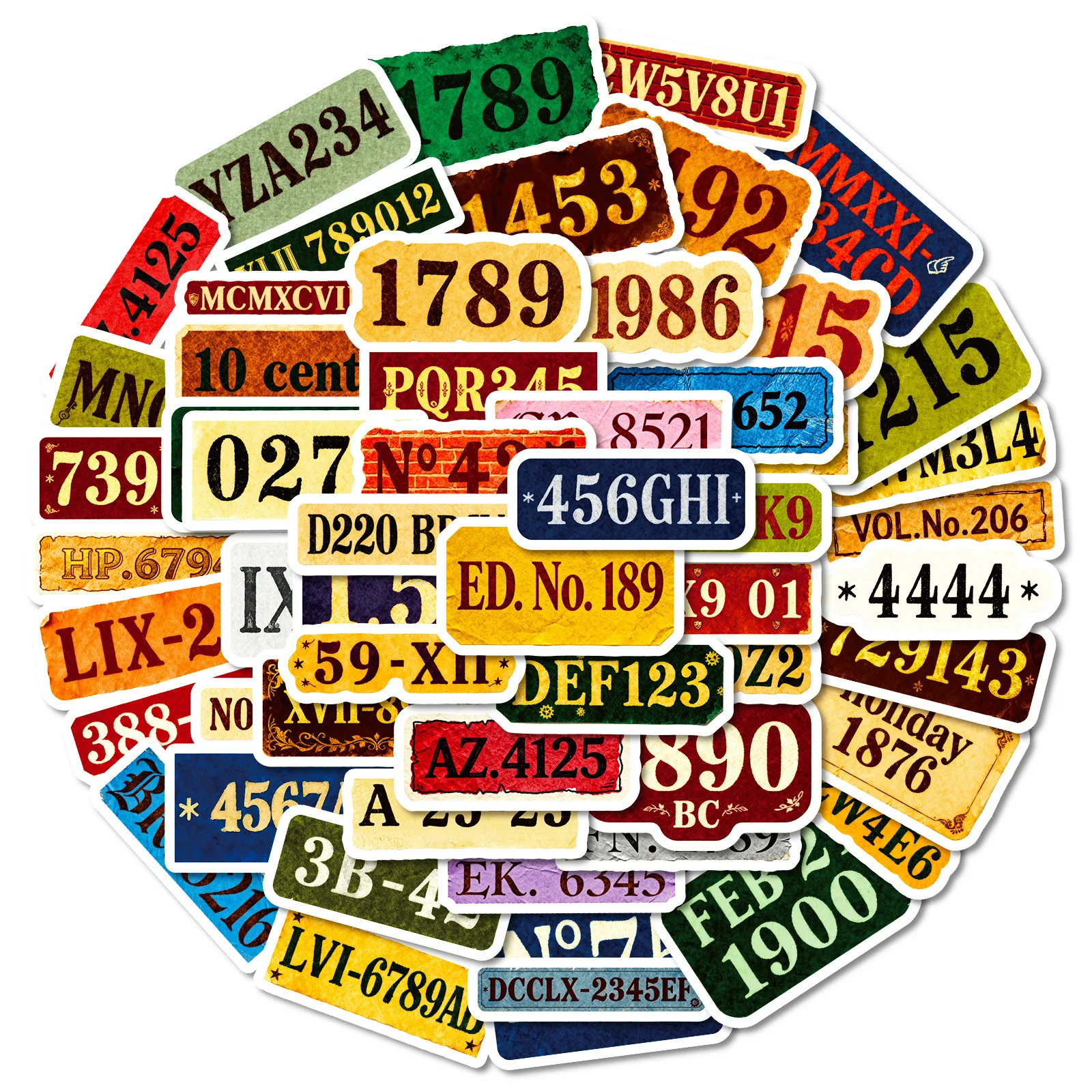 56 pezzi numero lettera adesivi cartoni animati etichetta decorazione graffiti retrò giocattoli fai da te frigorifero laptop chitarra auto bici skateboard decalcomanie