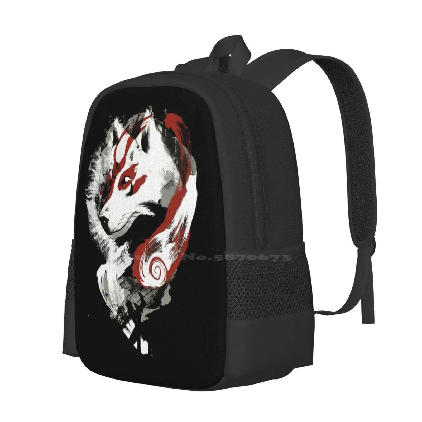 Wolf Hot Sale Schoolbag Backpack Fashion Bags Jimiyo Cool Women Retro Painterly Okami Amaterasu