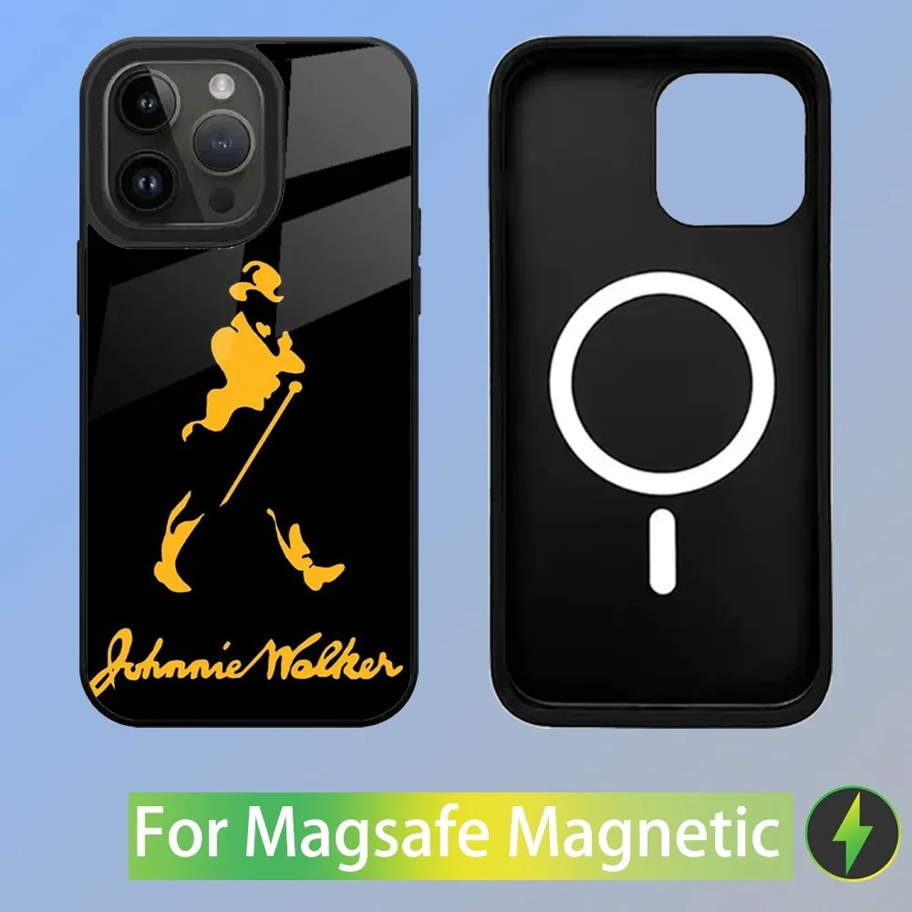 J-Johnnie W-Walker Logo Phone Case For iPhone 15,14,13,12,11,Plus,Pro,Max Mini Magsafe Magnetic Wireless Charging