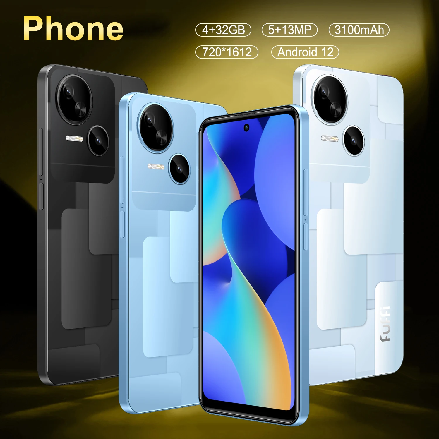 FUFFI Spark 10 Smartphone Cellphone Android 12 6.56 inch Screen,4+32GB 5+13MP Mobile Phone 3100mAh For Google Play Store Phone