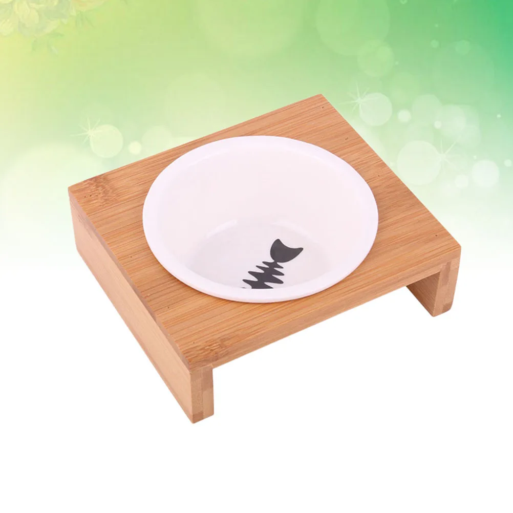 

For Cats Dogs Bamboo Non-Toxic Dining Table Feeder Clean Pet Dining Table Dog Feeder Pet Supplies