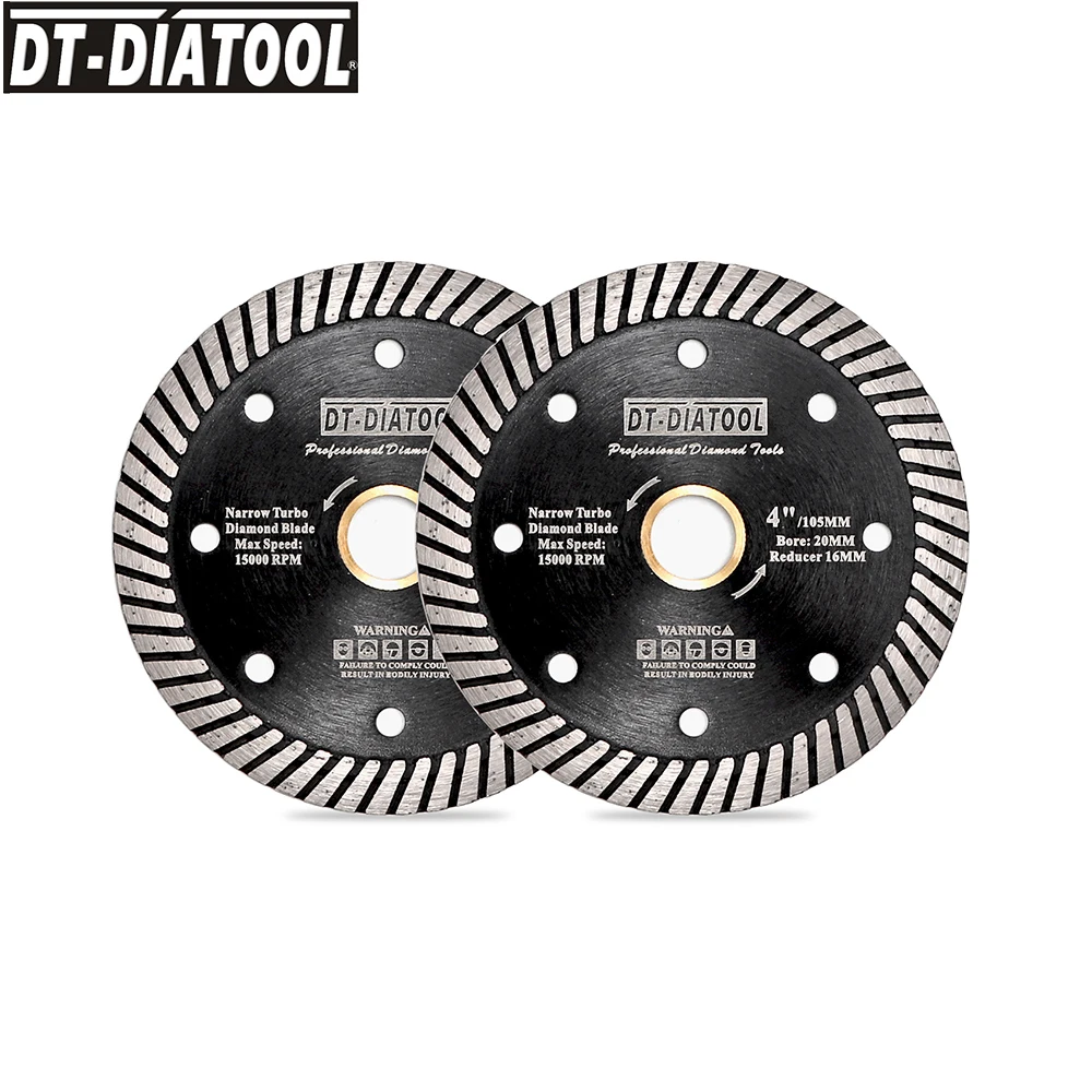DT-DIATOOL 1/2/5 шт., диаметр 105 мм/4 дюйма, алмазные турбоотрезные диски, диаметр 22,23 мм, пилы для резки гранита, мрамора