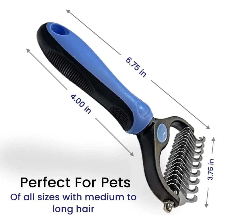 Pet Grooming Brush Double Sided Shedding Dematting Undercoat Rake Comb for Dog and Cat Deshedding Massage Tool Pets Hair Remover