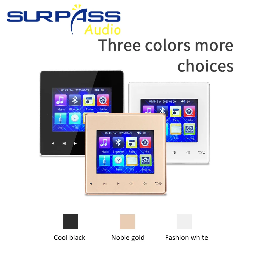 Bluetooth Smart Home Wall Amplifier Audio Background Music System Digital Stereo Power Amp with Coxial Ceiling Speaker FM AUX In