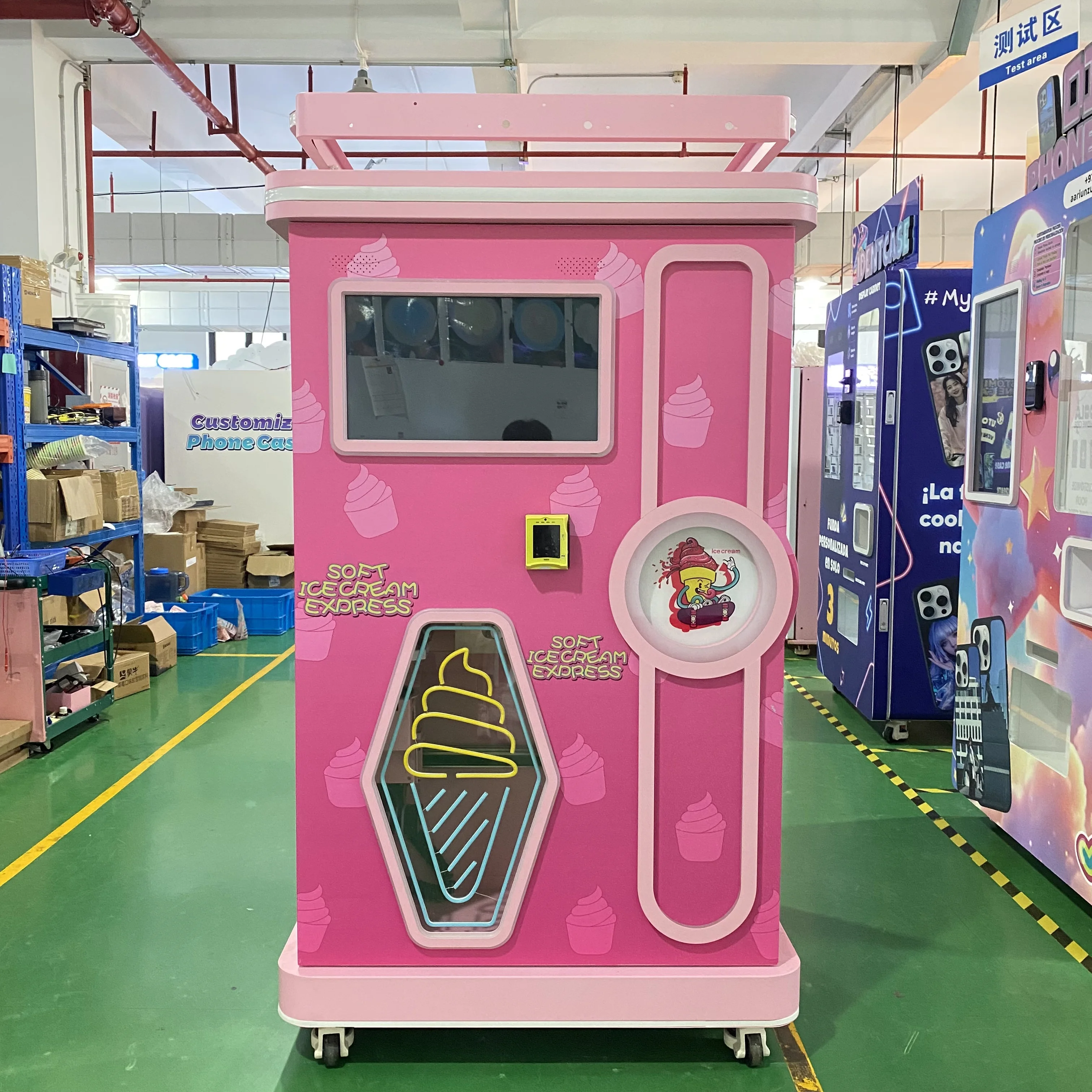 Fully Automatic Customized Digital Touch Screen Ice Cream Vending Machine Coin QR Code Smart Soft Ice Cream Factory SDK Function
