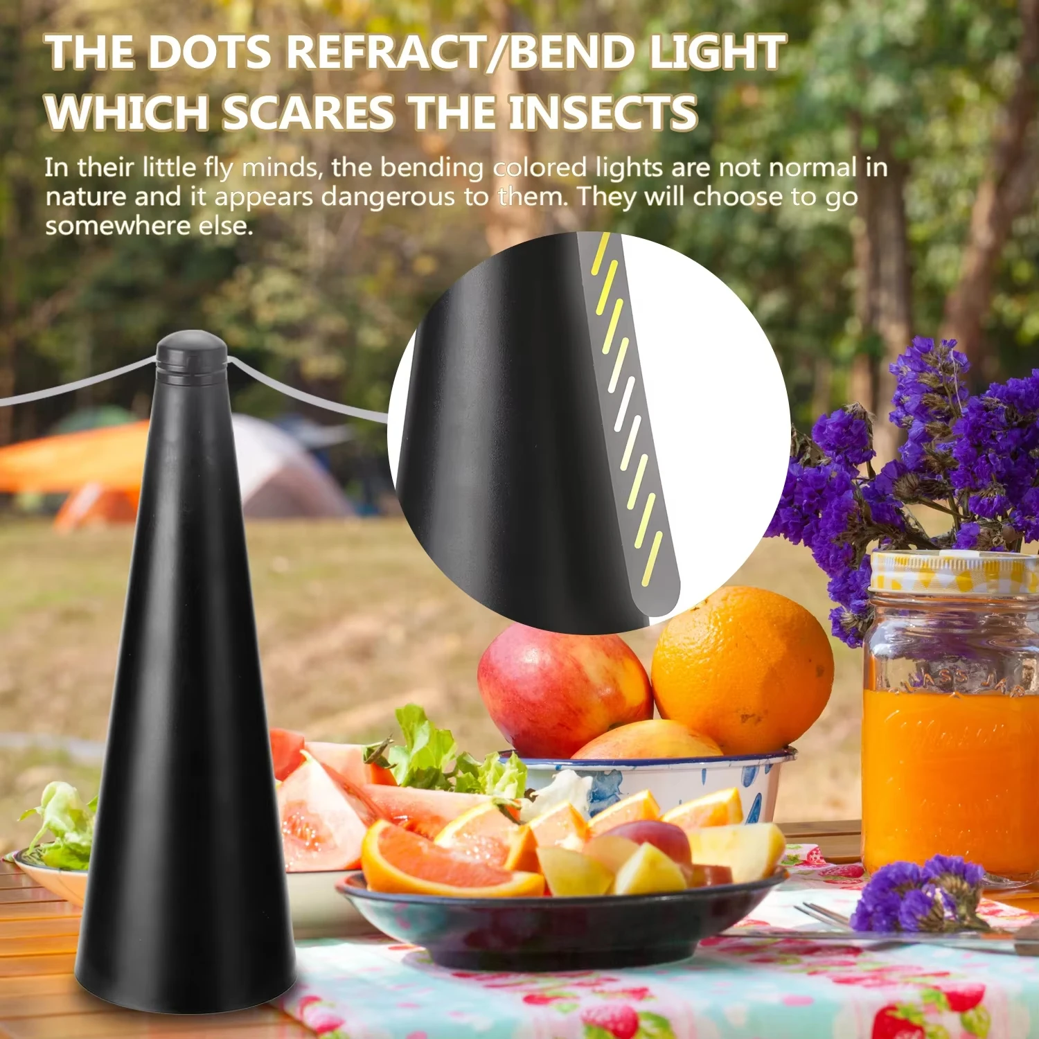 Fly Repeller Table Fan AA Battery Powered Insect Fly Repeller Fans Portable Pest Control for Camping Picnic Party