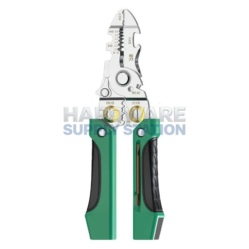 

Multi functional wire stripping pliers for electricians, industrial grade round mouth pliers with measuring electric scissors