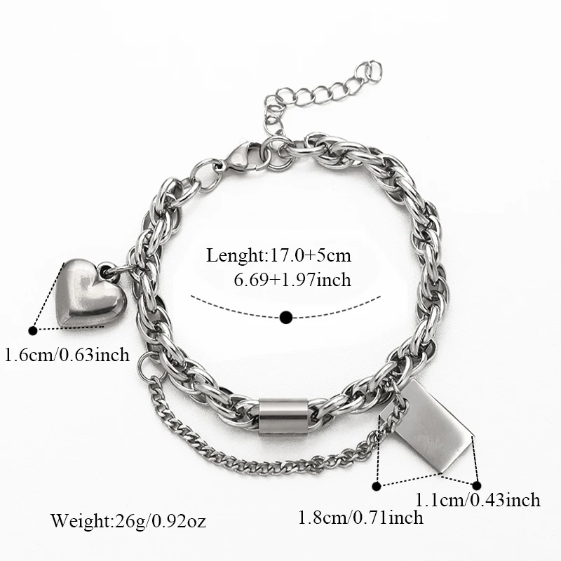 EILIECK 316L Edelstahl Metall Hip-Hop Chunky Armband für Damen, Neues Trendiges Handgelenk-Schmuckstück, Wasserdicht, Geschenk für Damen – Detail 15