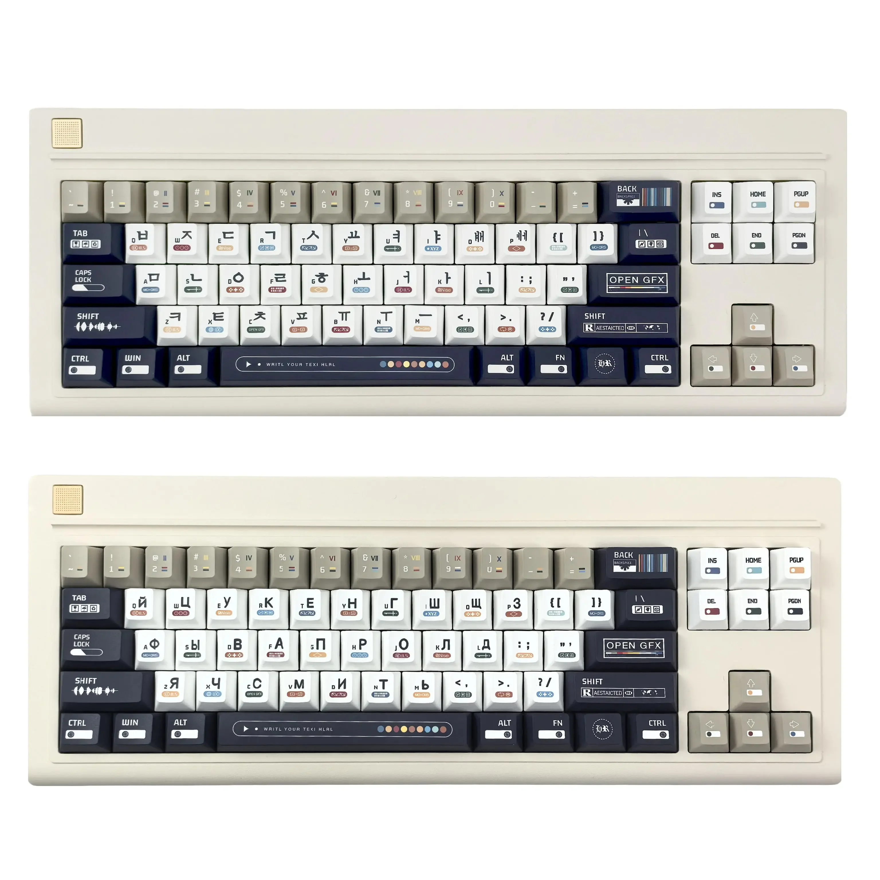 Imagem -06 - Keycap Coreano Maximalismo Tema Cereja Perfil Personalizado Keycaps para Teclado Mecânico Retro Preto Branco Hangulpbt Onder