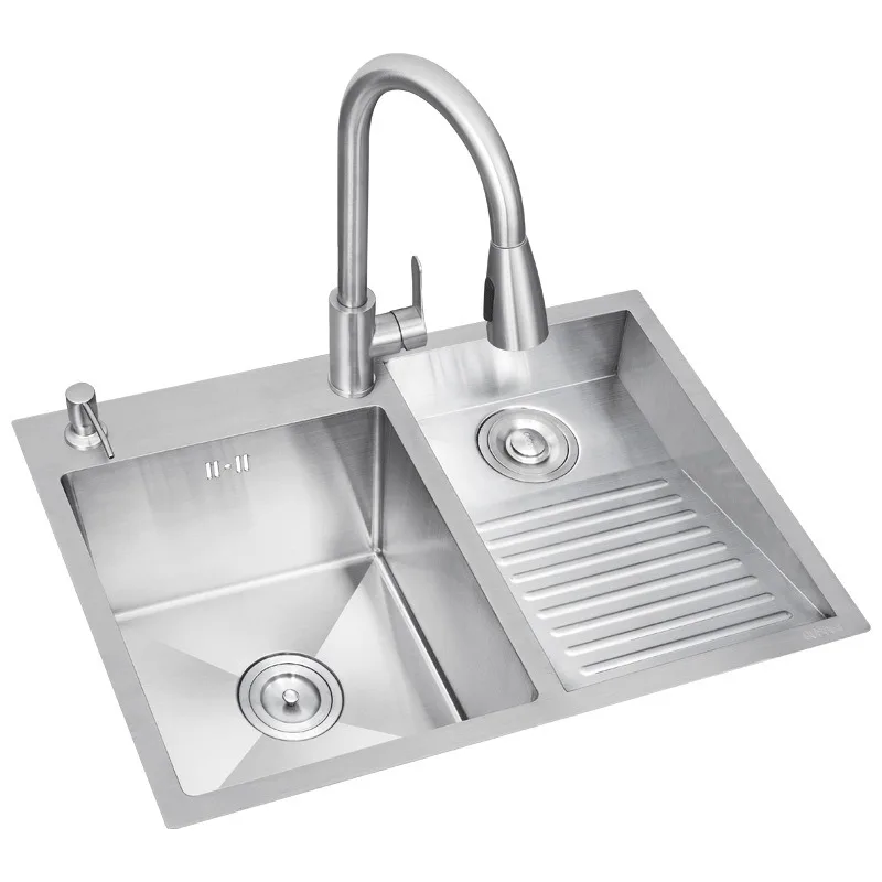 Laundry pool Balcony 304 stainless steel, laundry sink with rubbing board, integrated laundry basin, single sink, dishwasher