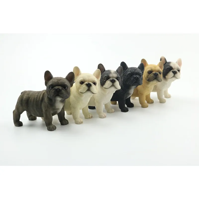 New cute French bulldog dog model simulation French bulldog car ornament standing posture small French bucket