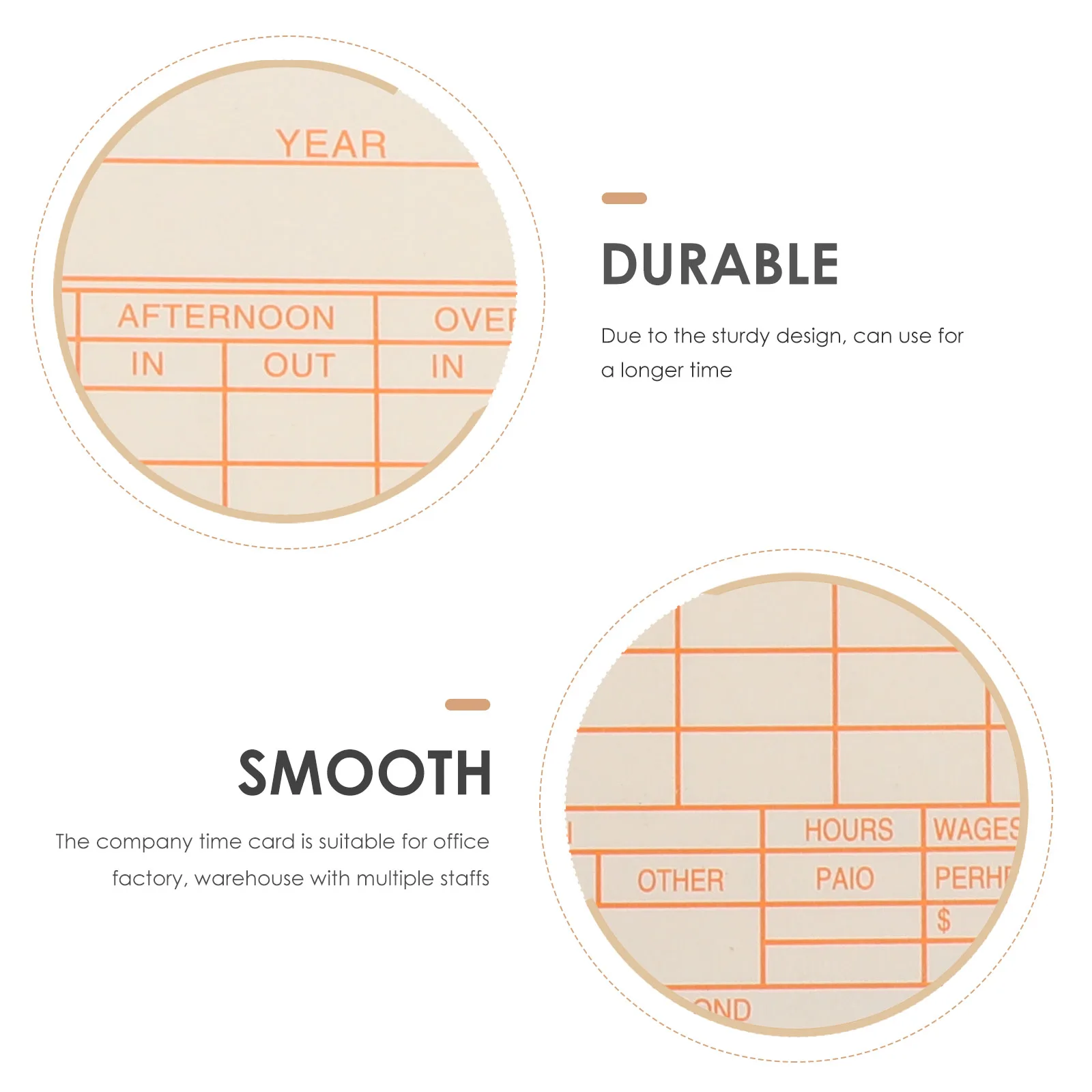Attendance Recorder Cards For Office Factory Time Clocking Machine Monthly Format Double-Sided Paper Cards
