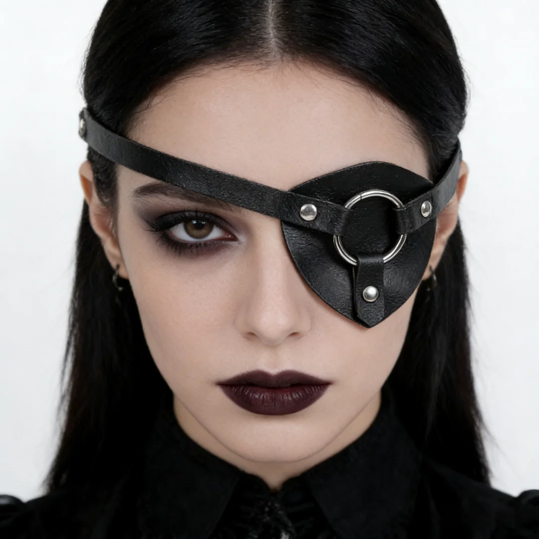 

Medieval Embossed Pirate Eye Patch, Vintage Faux Leather Eye Mask Viking Accessories, Renaissance Eye Cover Cosplay