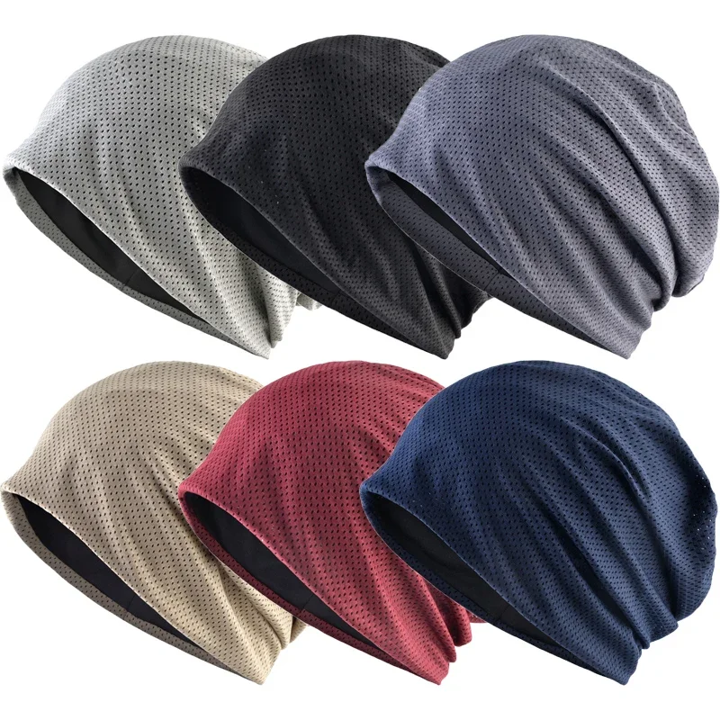 

Autumn Winter Thin Beanie Hats for Women and Men Outdoors Sport Skullies Unisex Headscarf Hat Lightweight Breathable Cycling Cap