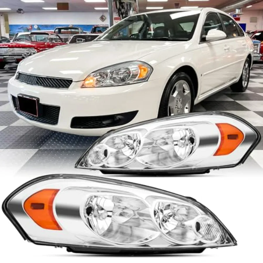 

2PCS Headlight Assembly For 2006-2013 Chevy Impala LS LT LTZ For 2014-2016 Chevy Impala Limited For 2006 2007 Chevy Monte Carlo
