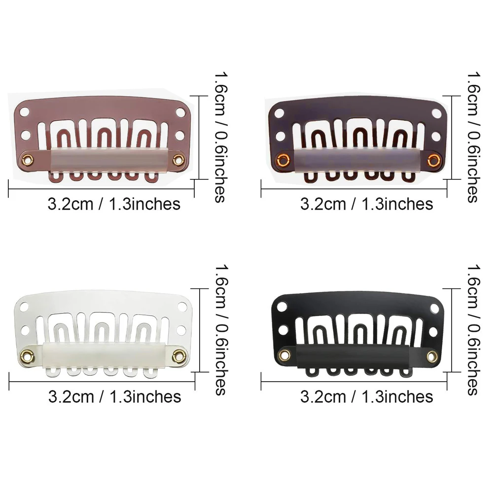 50/30/10 قطعة رائجة البيع شعر مستعار مشط كليب تمديد مقاطع المفاجئة الشعر التمديد مقاطع للنساء 32 مللي متر أسود/مشبك القهوة