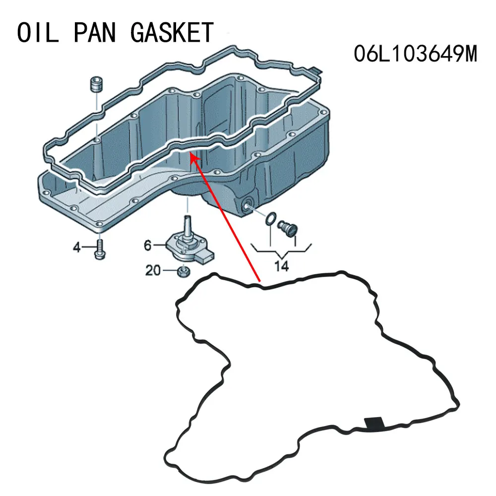 oil pan gasket For Audi A4 S4 A5 S5 Q7 A6 S6 Q8 A8 S8 VW Touareg 06L103649M 06L103649N 06L103649R