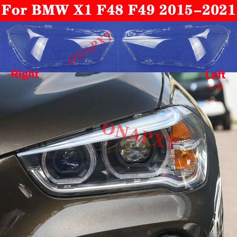 

For BMW X1 F48 F49 2015-2021 Car Front Head Light Lamp Headlamp Lampshade Auto Shell LED Headlight Cover Glass Lens Case