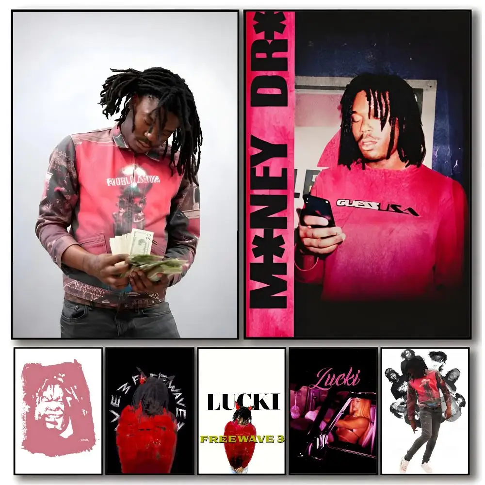 upbeat album w-wAKE UP LUCKI Poster Trendy Aesthetic Wall Art Poster for Dorm Room Bedroom Decor