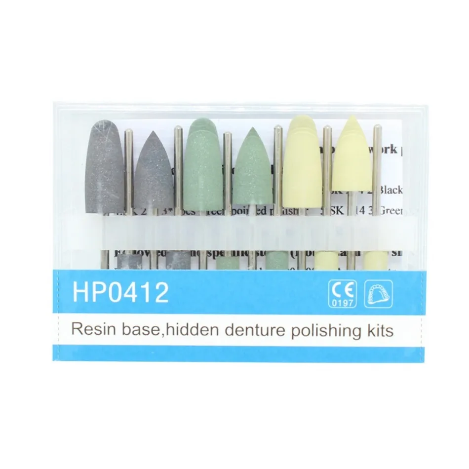 Dia.2.35mm Dental Polishing Burs Resin Base Acrylic Invisible Denture Silicone Grinding Heads  HP0312  HP0412