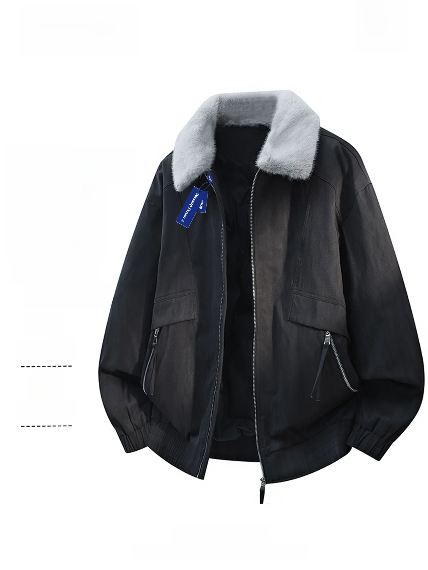 

Wassup Dozne Men's ort Parka Sle Du down Jaet with Fur Collar Retro American Warm Workwear Coat Polyester Fiber